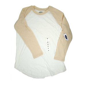 Old Navy Colorblock White & Tan T-Shirt XS NWT!